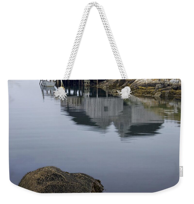 Morning Weekender Tote Bag featuring the photograph Early Morning at Peggy's Cove Harbor by Randall Nyhof