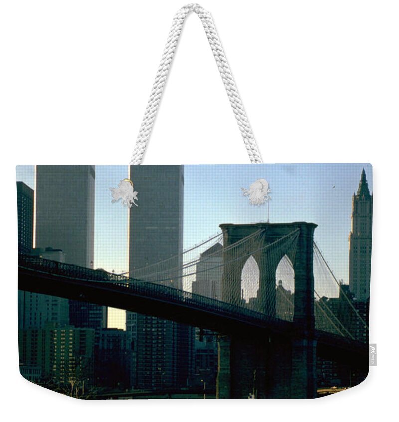 Boats Weekender Tote Bag featuring the photograph East River Tugboat by Mark Gilman