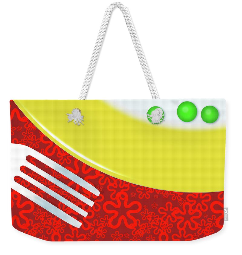 Minimalism Weekender Tote Bag featuring the digital art Eat Your Peas by Richard Rizzo