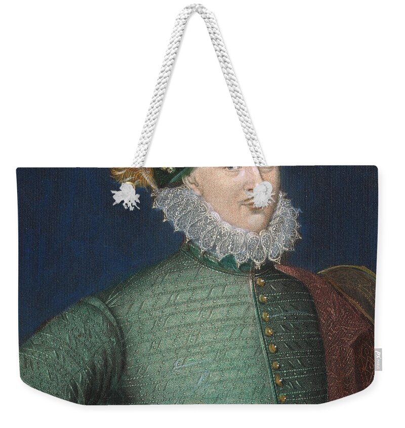16th Century Weekender Tote Bag featuring the photograph Edward De Vere (1550-1604) by Granger