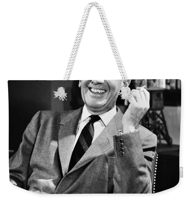 1958 Weekender Tote Bag featuring the photograph Edward R. Murrow by Granger