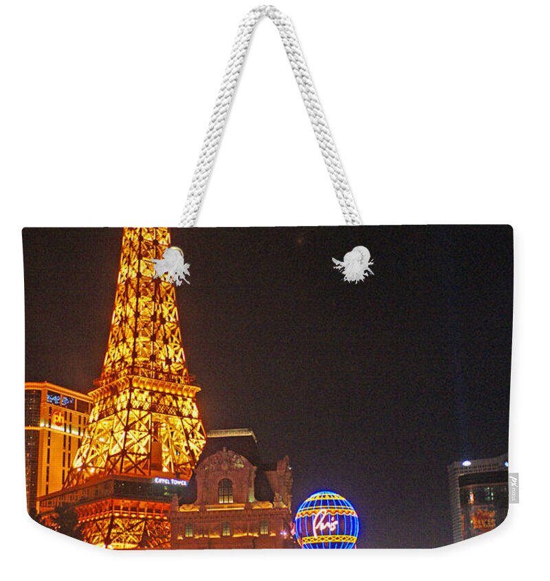 Las Vegas Weekender Tote Bag featuring the photograph Eiffel Tower by Randy Harris