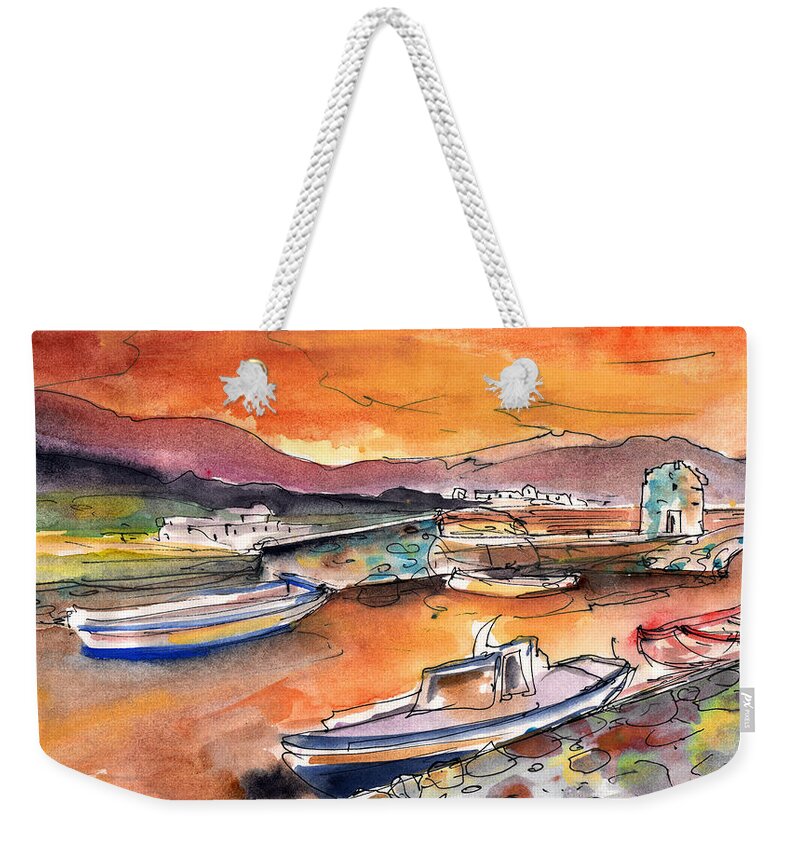 Travel Art Weekender Tote Bag featuring the painting Elounda 02 by Miki De Goodaboom