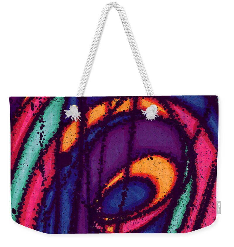 Fine Art Weekender Tote Bag featuring the drawing Energy Out by Joey Gonzalez