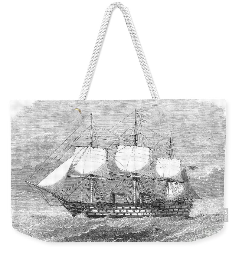 1864 Weekender Tote Bag featuring the photograph English Warship, 1864 by Granger