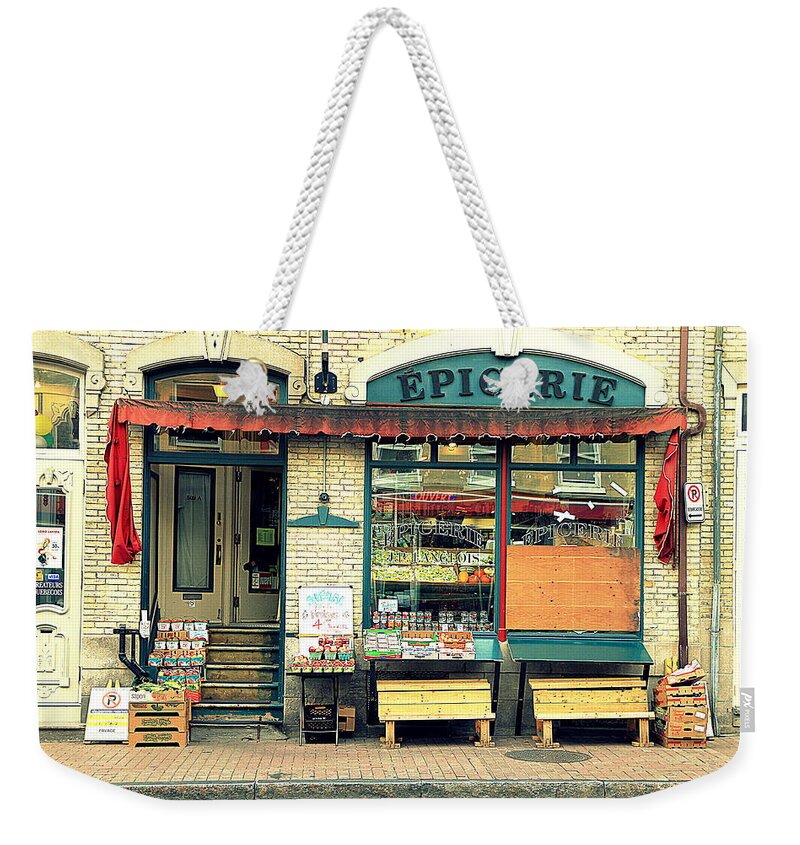 Street Weekender Tote Bag featuring the photograph Epicerie by Valentino Visentini