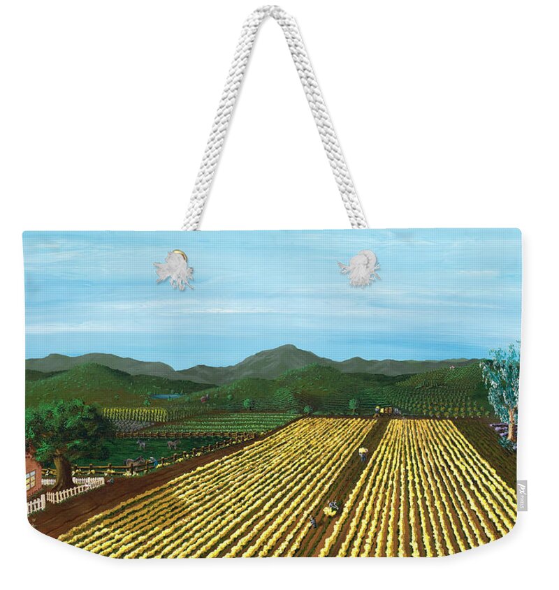 Print Weekender Tote Bag featuring the painting Field of Yarrow-That's a Flower by Katherine Young-Beck