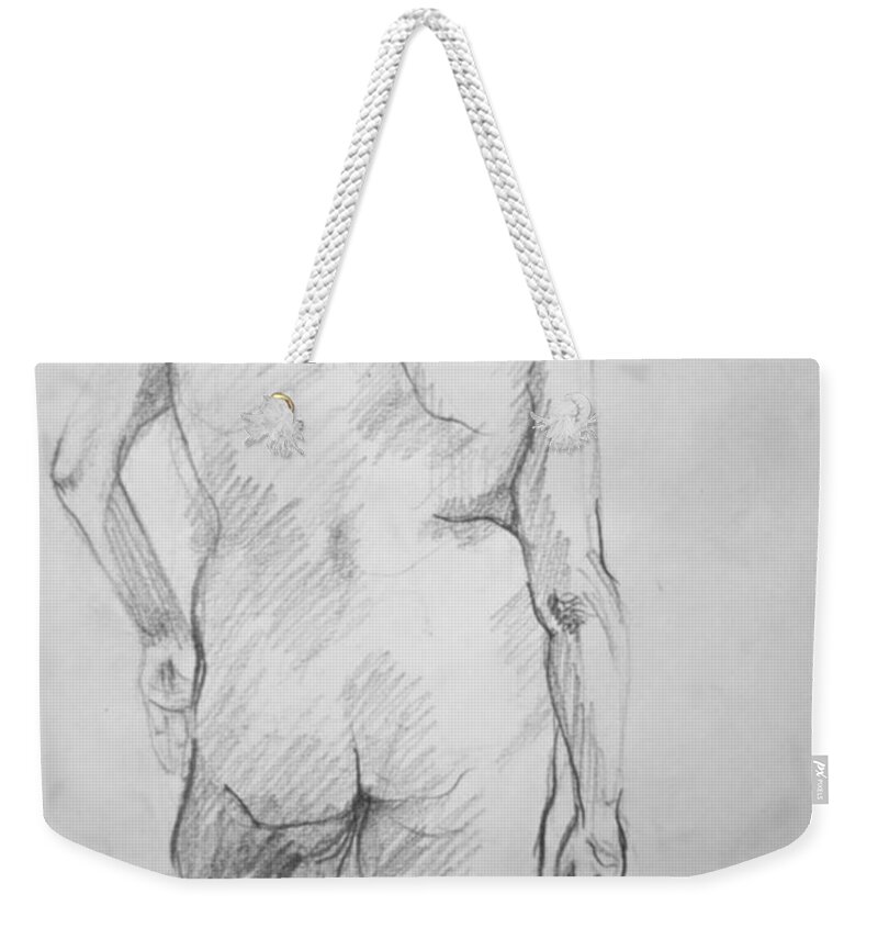 Woman Weekender Tote Bag featuring the drawing Figure Study by Rory Siegel