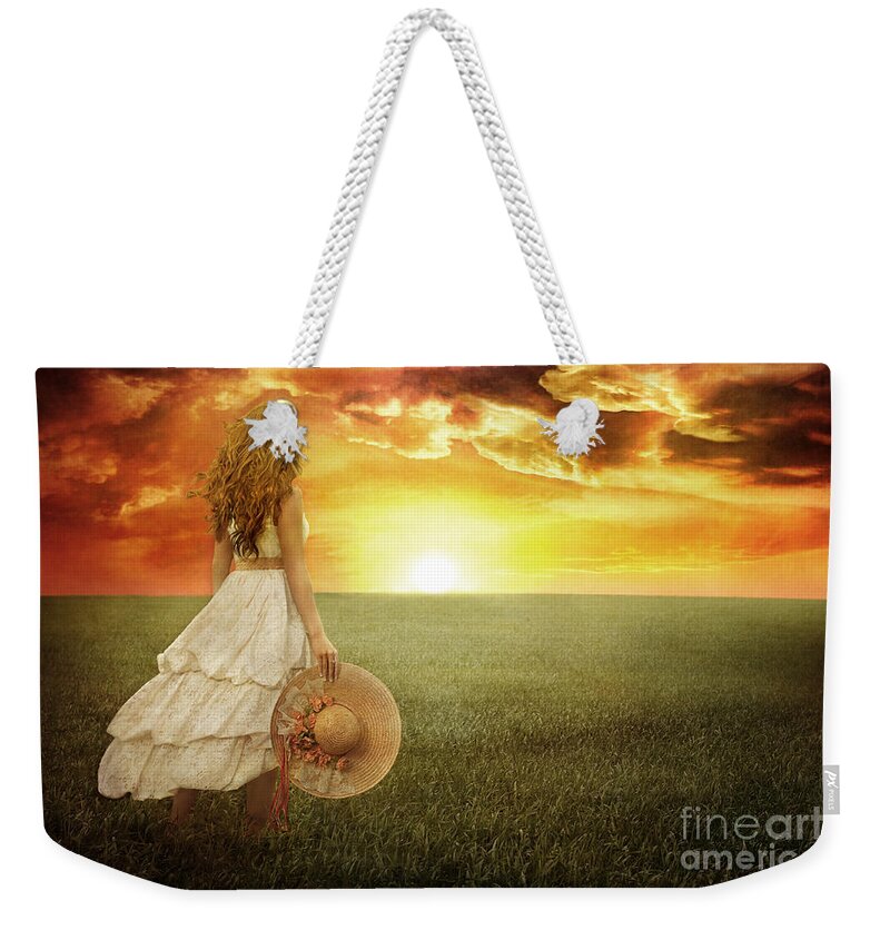 Digital Art Weekender Tote Bag featuring the photograph Fire in the Sky by Cindy Singleton