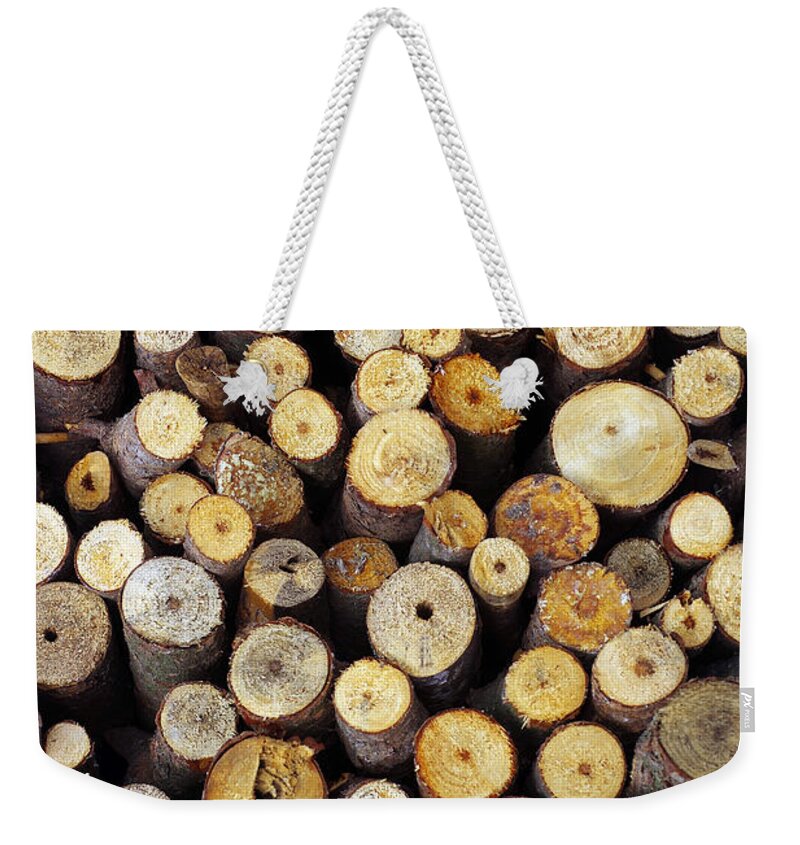 Autumn Weekender Tote Bag featuring the photograph Firewood by Carlos Caetano