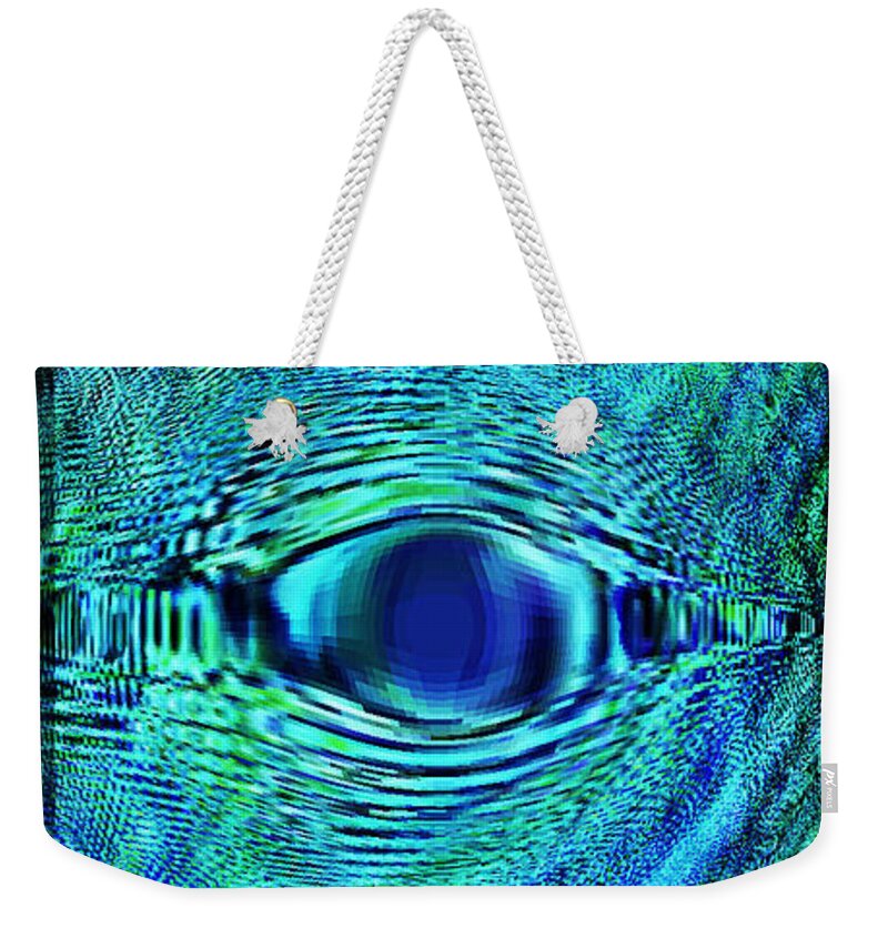 Fish Weekender Tote Bag featuring the digital art Fish Eye by Leslie Revels