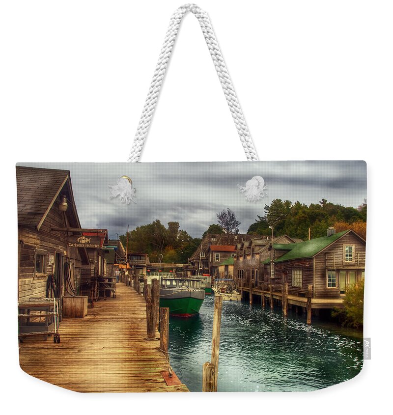 Dock Weekender Tote Bag featuring the photograph Fish Town by Terry Doyle