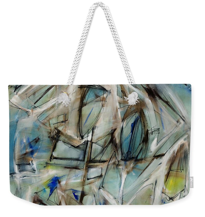 Abstract Weekender Tote Bag featuring the painting Fly Light by Lynne Taetzsch