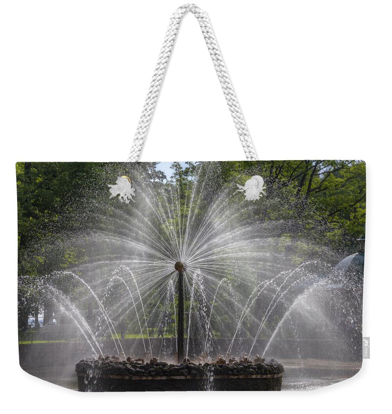 Clare Bambers Weekender Tote Bag featuring the photograph Fountain Peterhof Palace St Petersburg  Russia by Clare Bambers