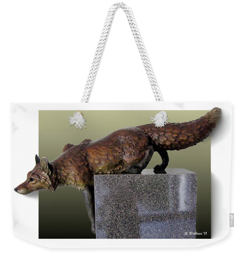 2d Weekender Tote Bag featuring the photograph Fox On A Pedestal by Brian Wallace