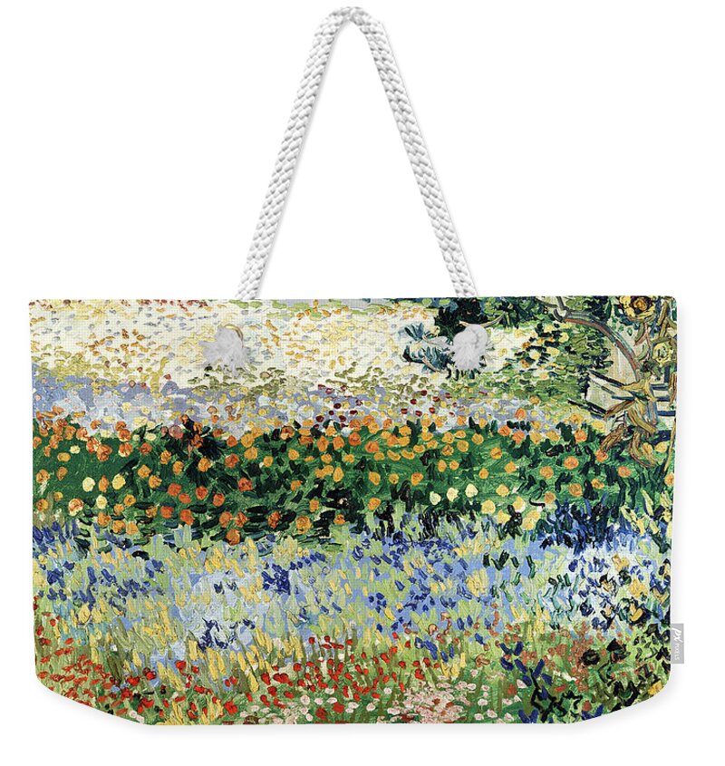 Garden In Bloom Weekender Tote Bag featuring the painting Garden in Bloom by Vincent Van Gogh