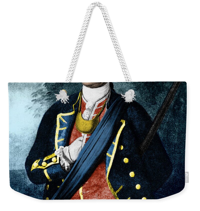 President Weekender Tote Bag featuring the painting George Washington, Virginia Colonel by Photo Researchers Inc
