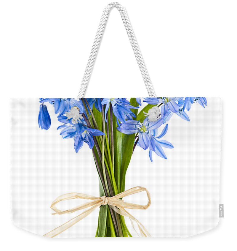 Bouquet Weekender Tote Bag featuring the photograph Blue wildflower bouquet by Elena Elisseeva