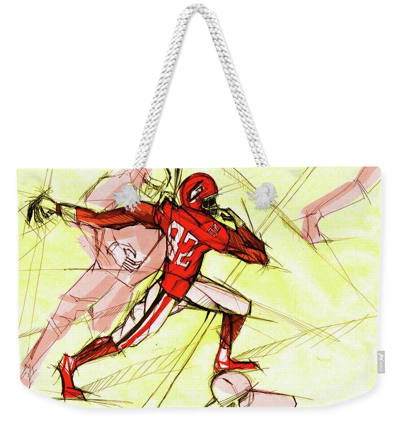 Uga Football Weekender Tote Bag featuring the painting Go For It by John Gholson