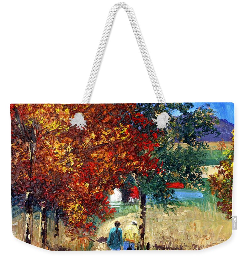 Going Home Framed Prints Weekender Tote Bag featuring the painting Going Home by Anthony Falbo