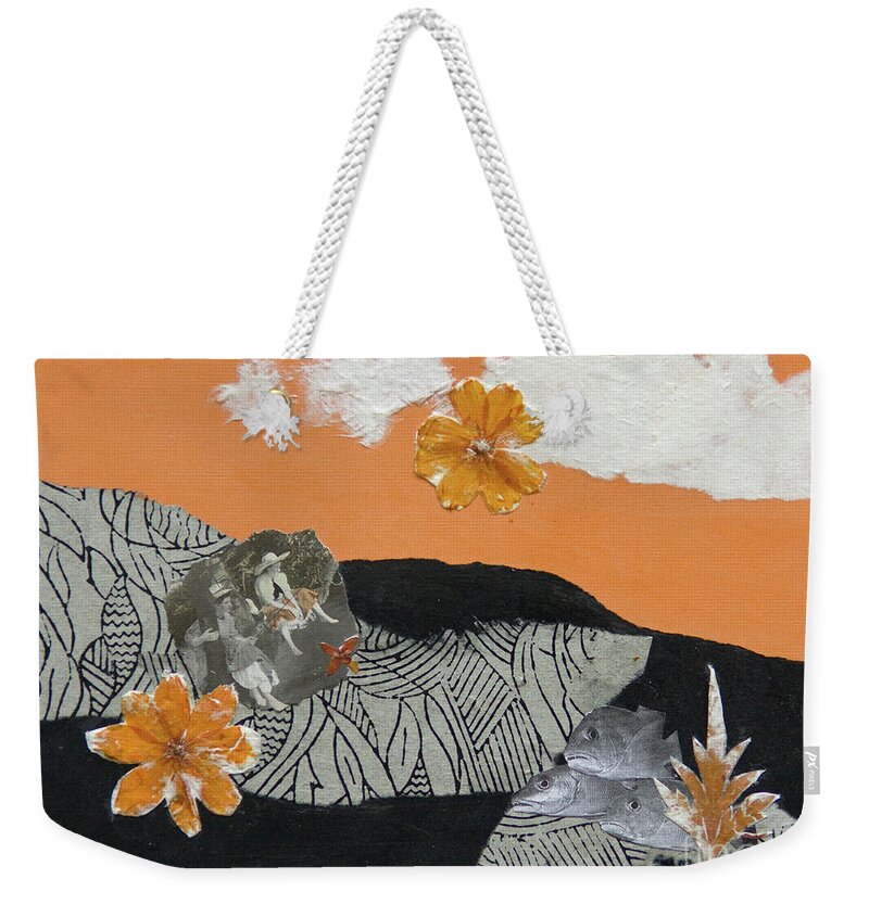 Gone Fishin' Weekender Tote Bag featuring the painting Gone Fishin' by Sandy McIntire