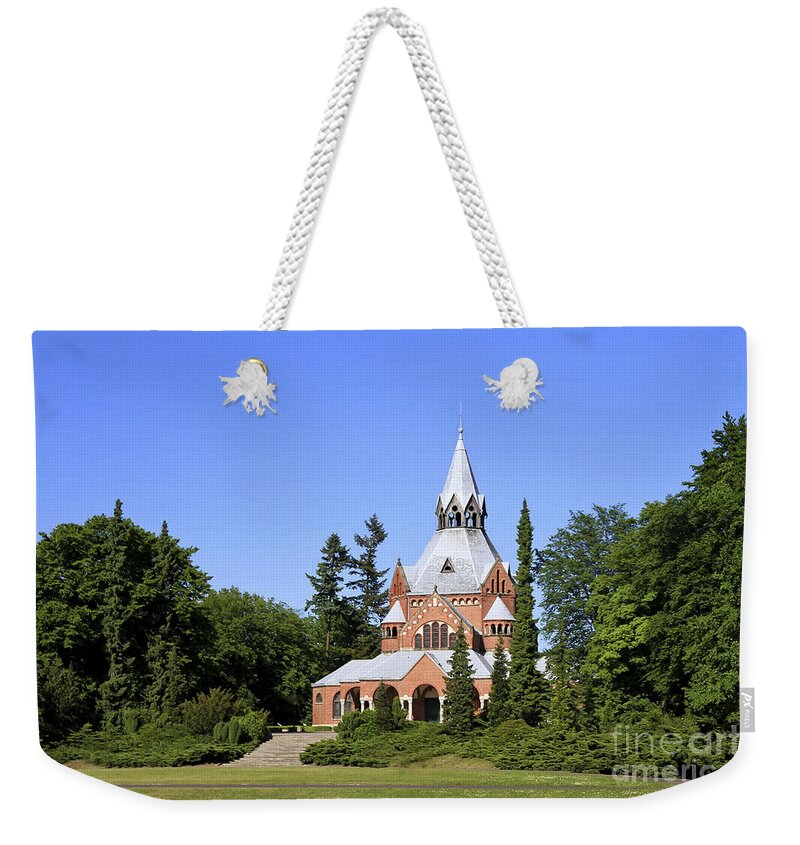 Chapel Weekender Tote Bag featuring the photograph Grand Chapel in Central Cemetery Szczecin Poland by Teresa Zieba
