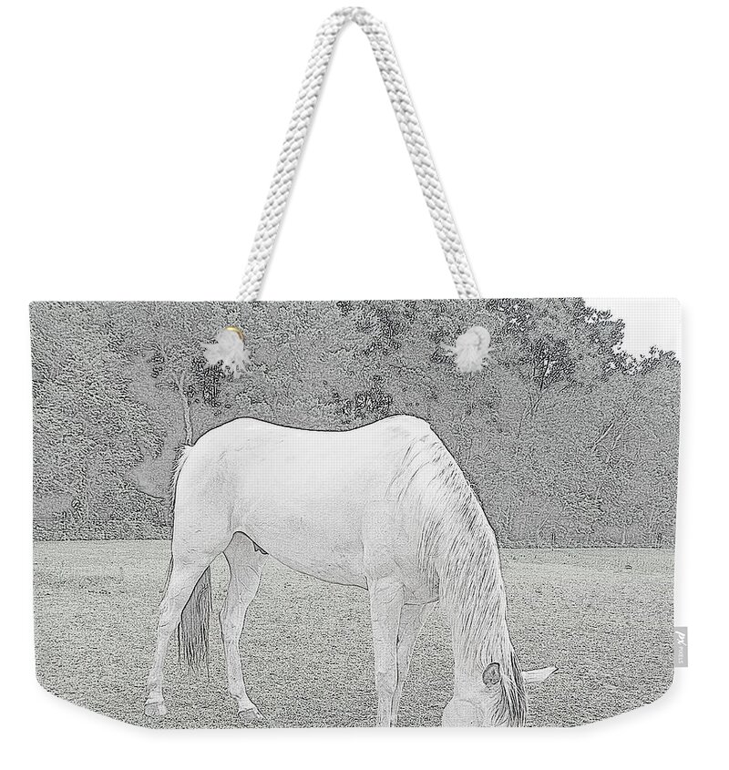 Horse Weekender Tote Bag featuring the photograph Grazing by Kim Galluzzo