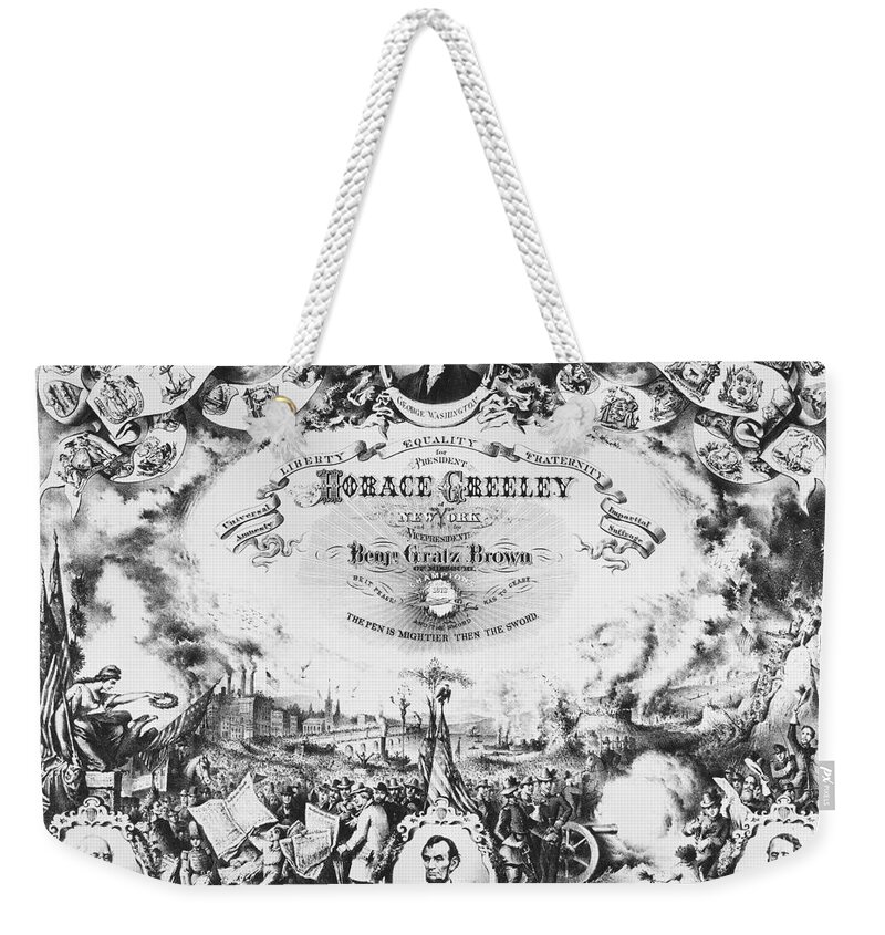 1872 Weekender Tote Bag featuring the photograph Greeley: Election Of 1872 by Granger