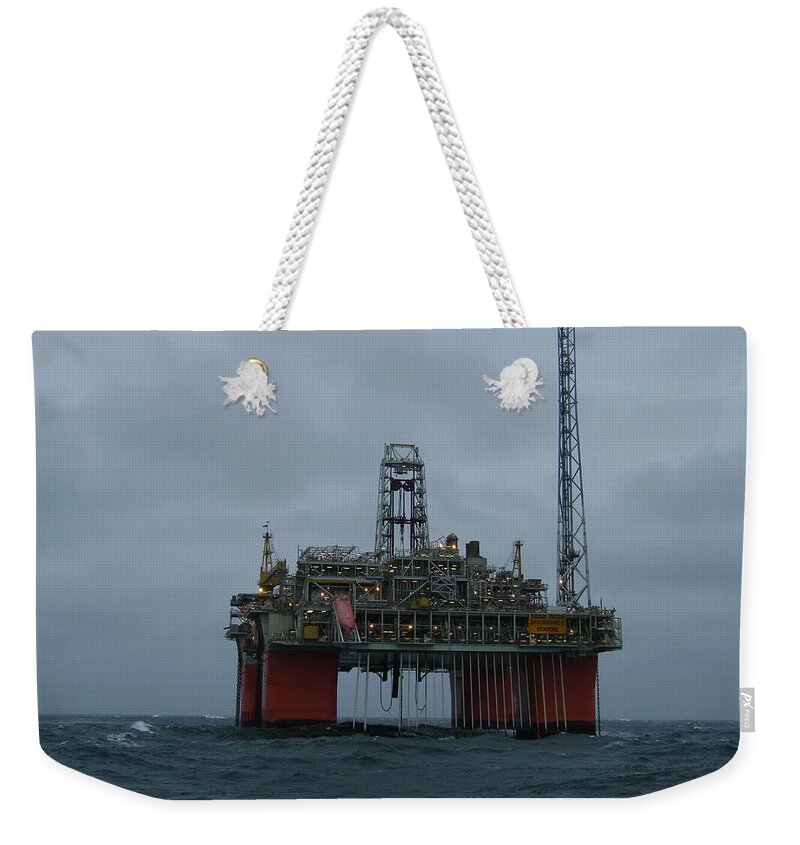 Photograph Weekender Tote Bag featuring the photograph Grey day at Snorre by Charles and Melisa Morrison
