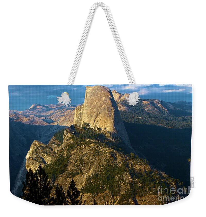 Half Dome Weekender Tote Bag featuring the photograph Half Dome From Washburn Point by Adam Jewell