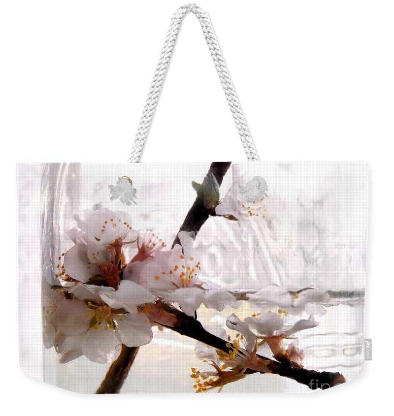 Flowers In A Jar Weekender Tote Bag featuring the photograph He Loves Her by Angie Rea