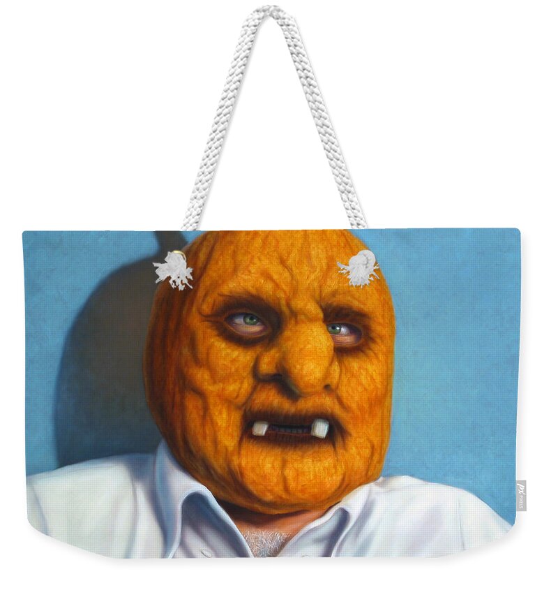 Halloween Weekender Tote Bag featuring the painting Heavy Vegetable-head by James W Johnson