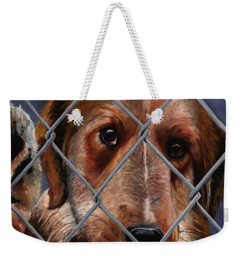 Pets Weekender Tote Bag featuring the painting Help Release Me II by Vic Ritchey