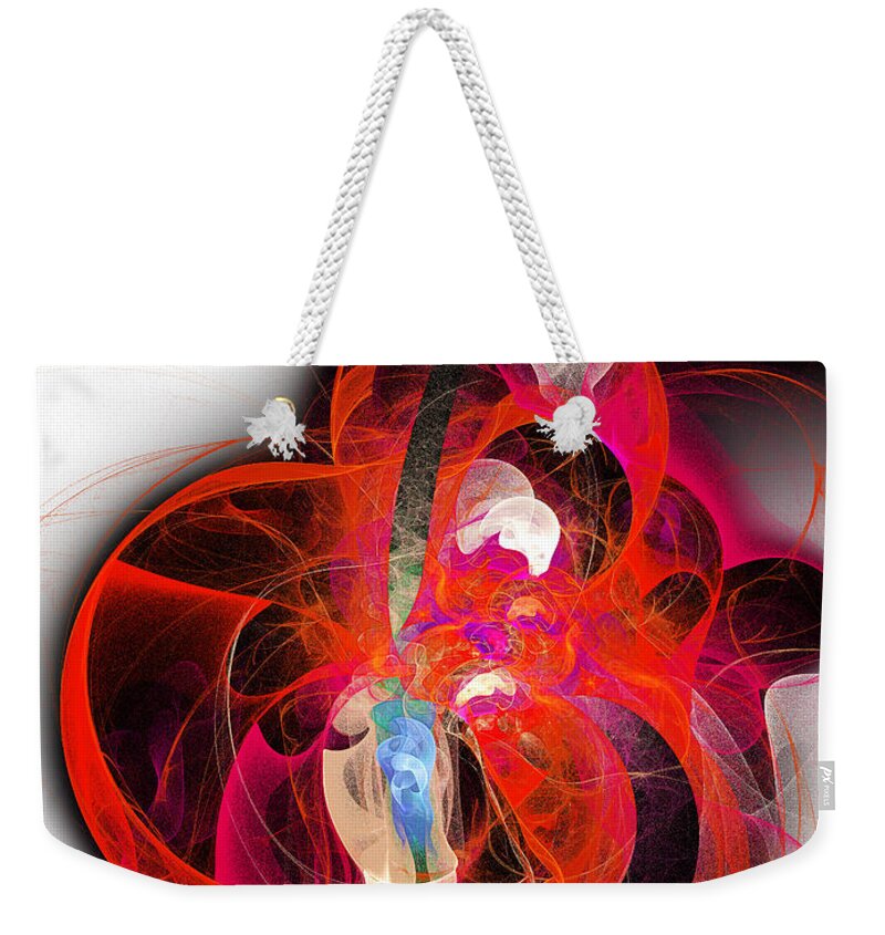 Fractal Weekender Tote Bag featuring the digital art Her Heart Is A Guitar by Andee Design