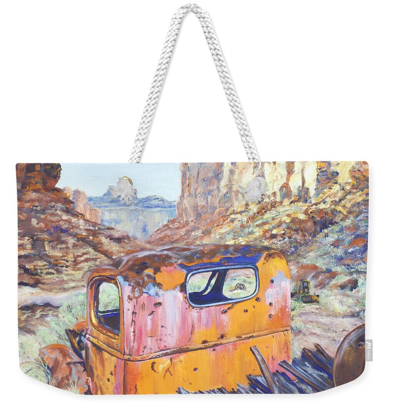 Truck Weekender Tote Bag featuring the painting Hey Joe Relic by Page Holland