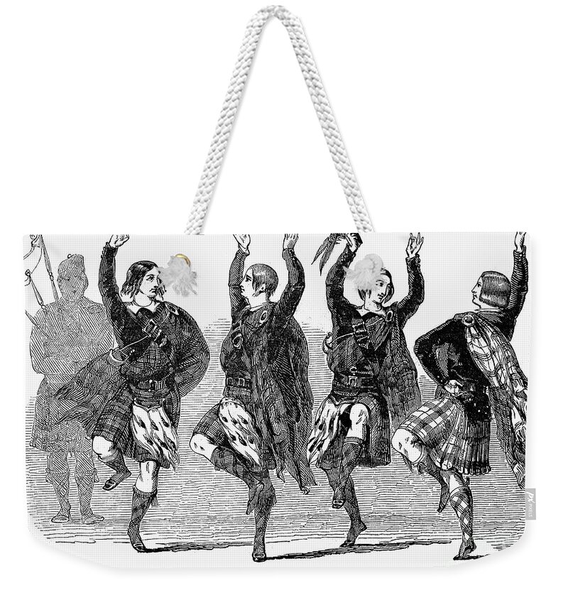 1844 Weekender Tote Bag featuring the photograph Highland Dancers, 1844 by Granger
