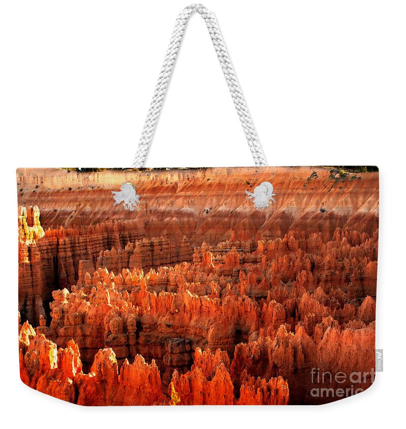 Rock Formations Weekender Tote Bag featuring the photograph Hoodoos at Sunrise by Robert Bales