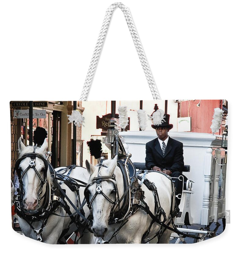 Horse Weekender Tote Bag featuring the photograph Horse Drawn Carriage color by Kathleen K Parker