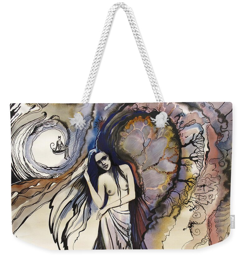 Surrealism Weekender Tote Bag featuring the painting Humgat by Valentina Plishchina
