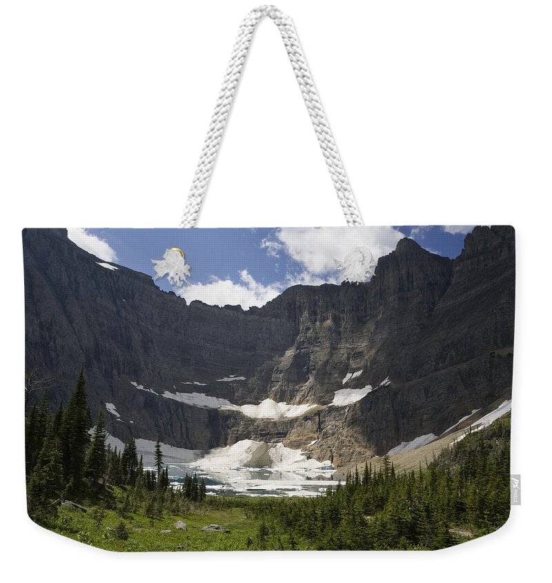 00439320 Weekender Tote Bag featuring the photograph Iceberg Lake And Melting Many Glacier by Sebastian Kennerknecht