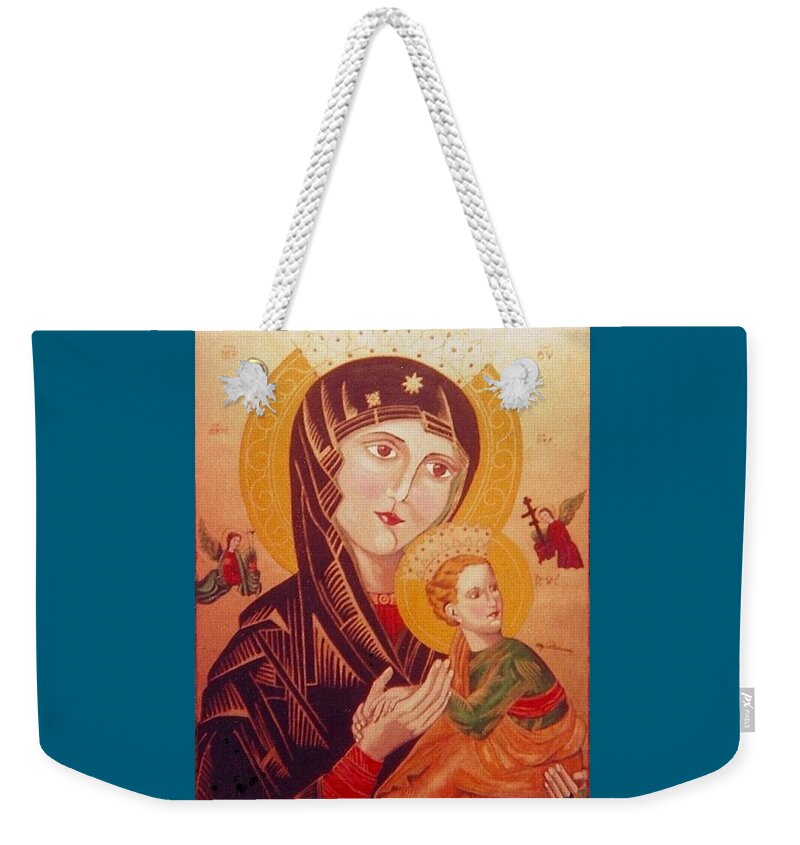 Icon Weekender Tote Bag featuring the painting Icon by Elly Potamianos