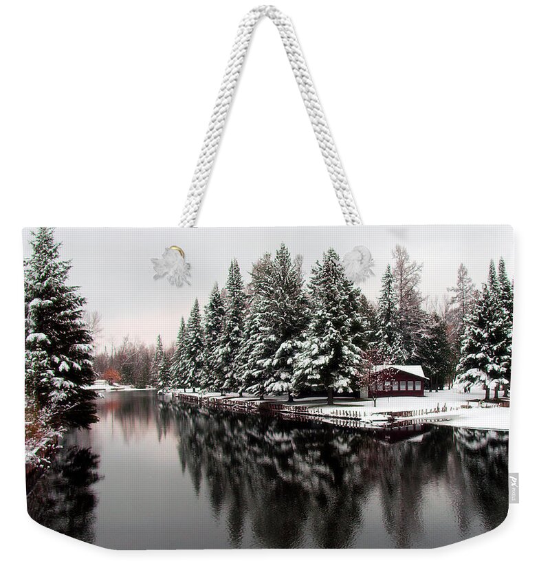 Pine Weekender Tote Bag featuring the photograph I'll Be Home For Christmas by Terry Doyle