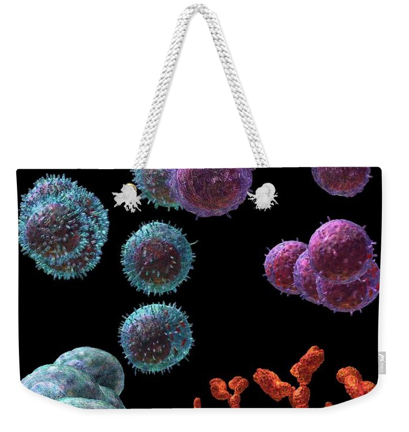 Antibodies Weekender Tote Bag featuring the digital art Immune Response Antibody 5 by Russell Kightley