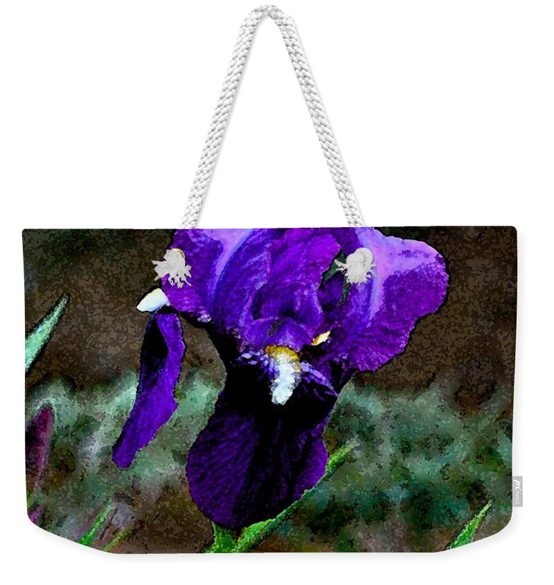 Floral Weekender Tote Bag featuring the photograph Iris 18 by Pamela Cooper