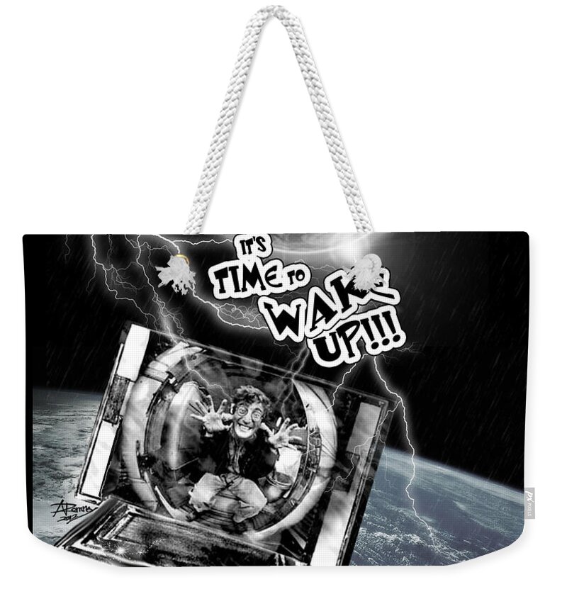 Open Weekender Tote Bag featuring the digital art Its Time to WAKE UP by Atheena Romney