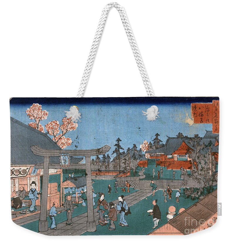 1853 Weekender Tote Bag featuring the photograph Japan: Hachiman Shrine, 1853 by Granger