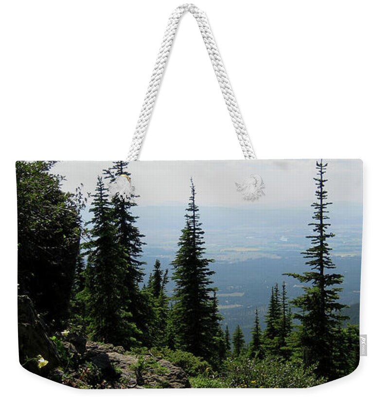 Montana Weekender Tote Bag featuring the photograph Jewel Basin Peak by Lorraine Devon Wilke