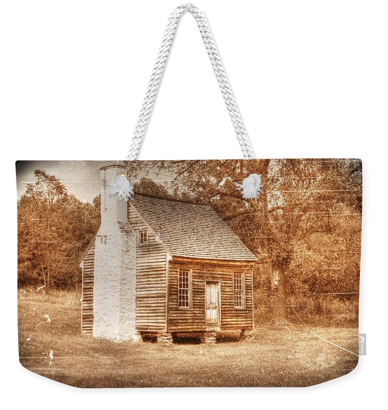 Antique Weekender Tote Bag featuring the photograph Joel Sweeney cabin by Dan Stone