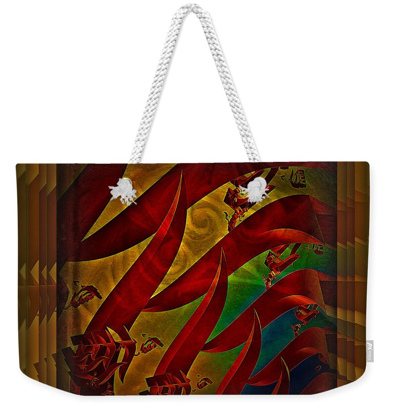 Abstract Weekender Tote Bag featuring the digital art Jungle Book by Leslie Revels