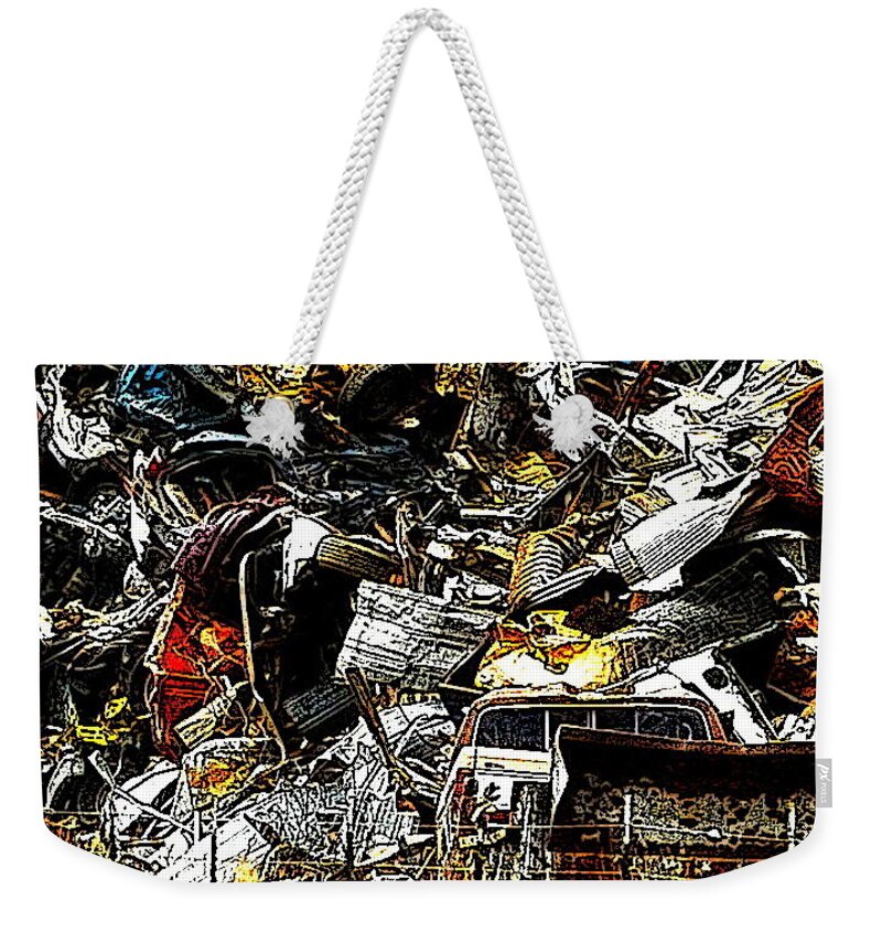 Junked Cars Weekender Tote Bag featuring the photograph Junky Treasure 2 by Lydia Holly